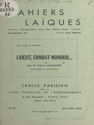 cover image of Laïcité, combat mondial...